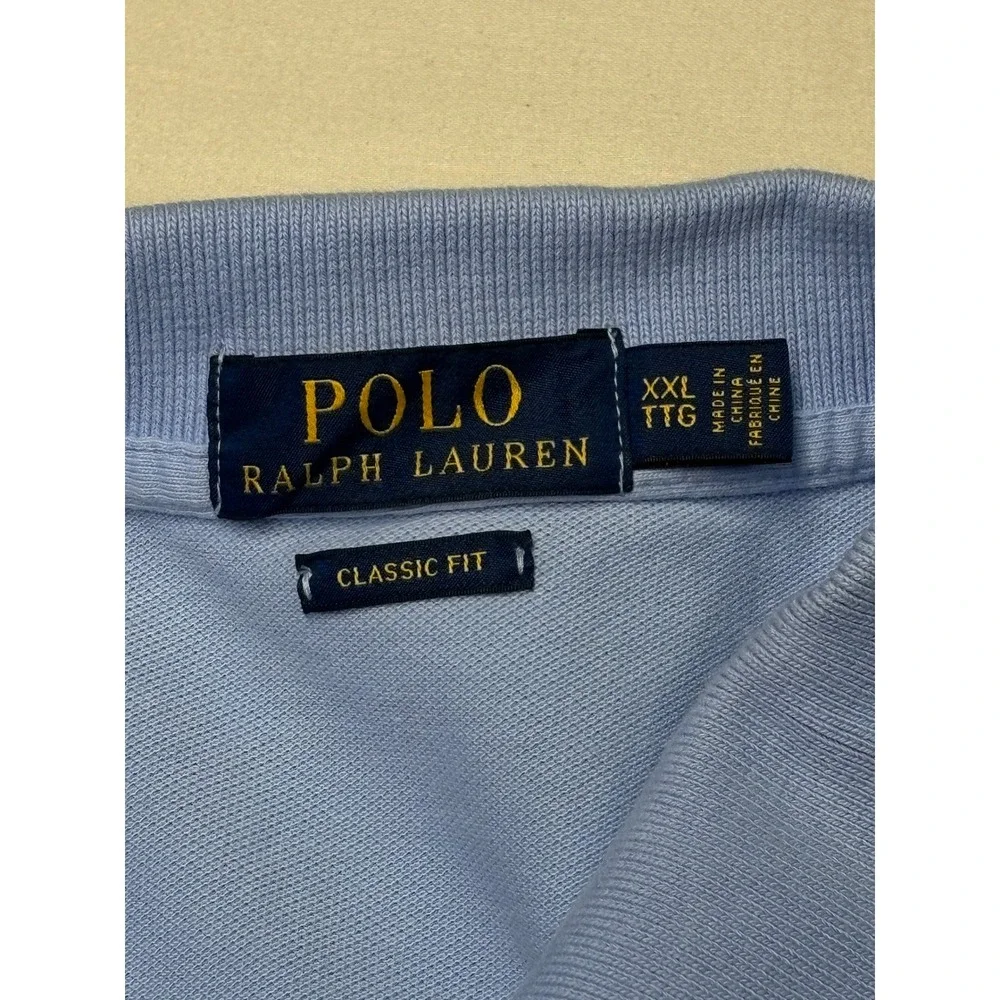 Ralph Lauren Polo Shirt‎ Mens XXL Classic Fit Light Blue Short Sleeve